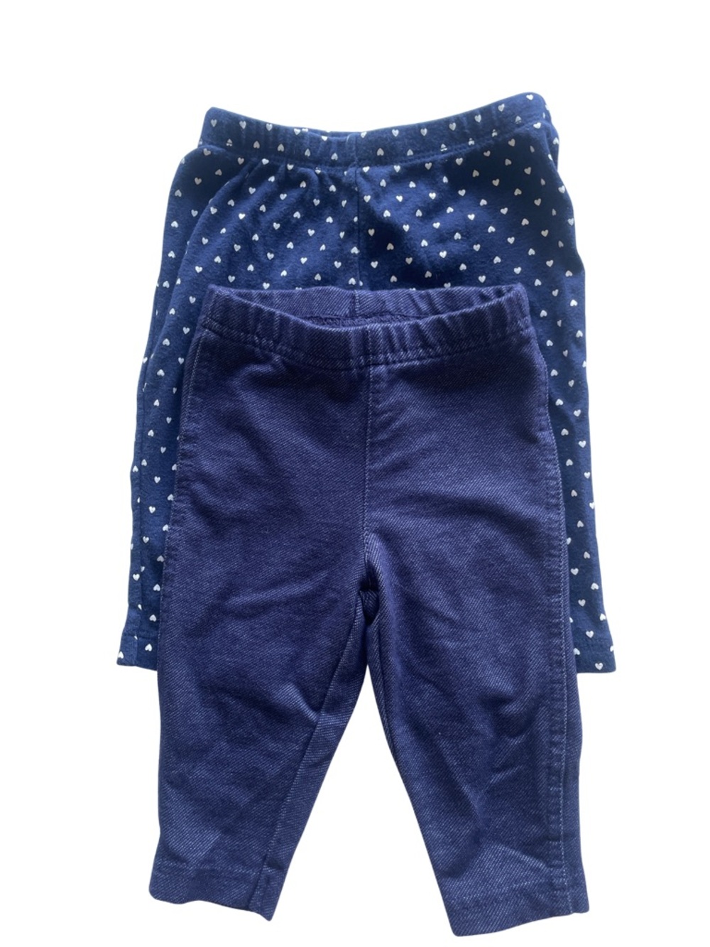 Carter's Navy Heart Print and Solid Navy Leggings